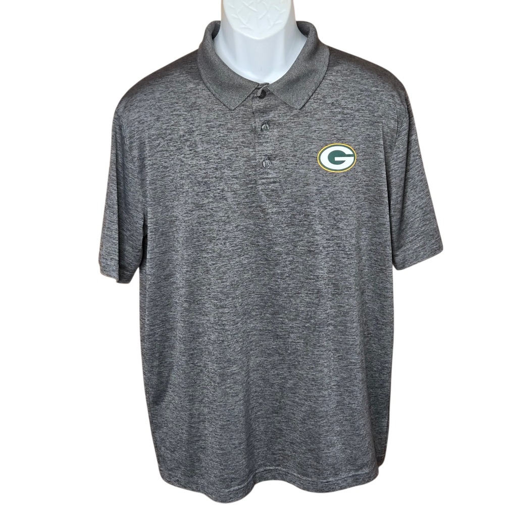 NFL Team Apparel Mens Green Bay‎ Packers Polo Shirt Size Large Moisture Wicking